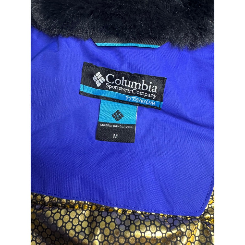 Columbia Titanium Women's Blue Omni-Heat Insulated Ski Jacket Faux Fur M - Picture 3 of 11